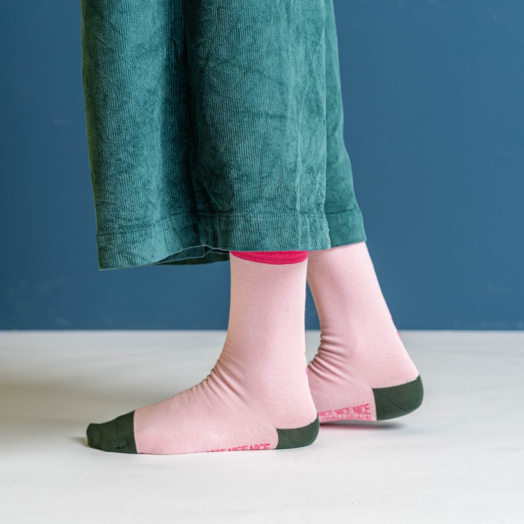 friendly socks | back face | pink