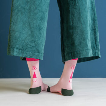 friendly socks | back face | pink