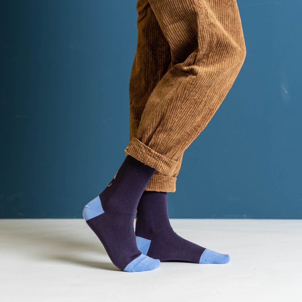 friendly socks | back face | purple