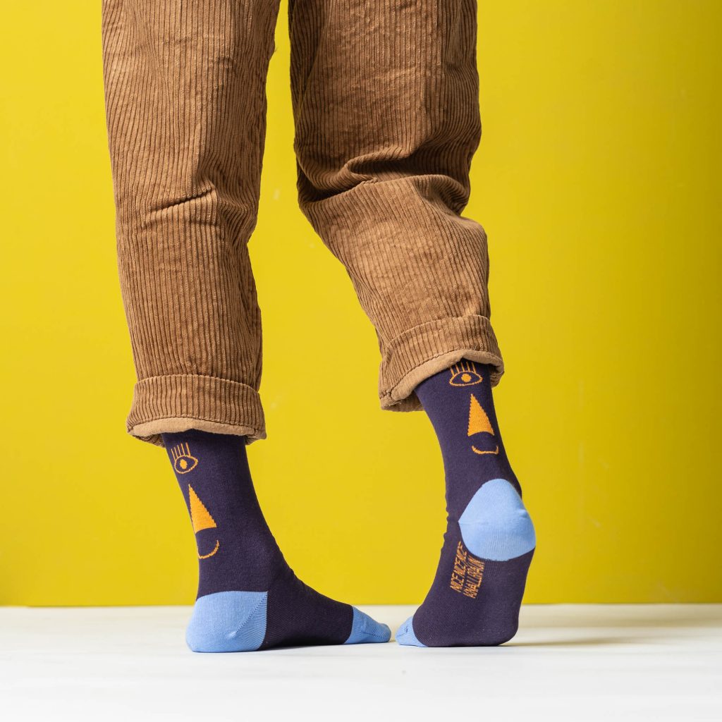 friendly socks | back face | purple