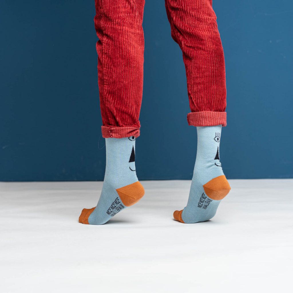 friendly socks | back face | steel