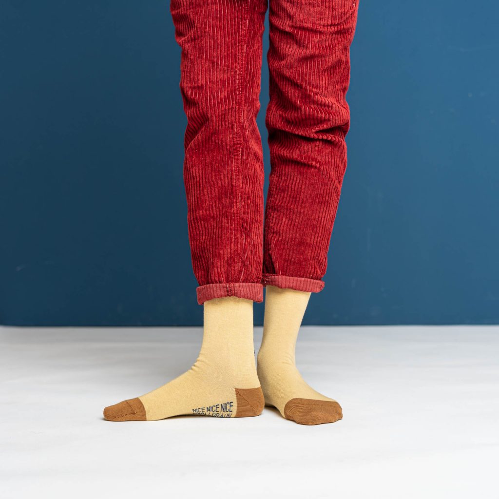 friendly socks | back face | beige