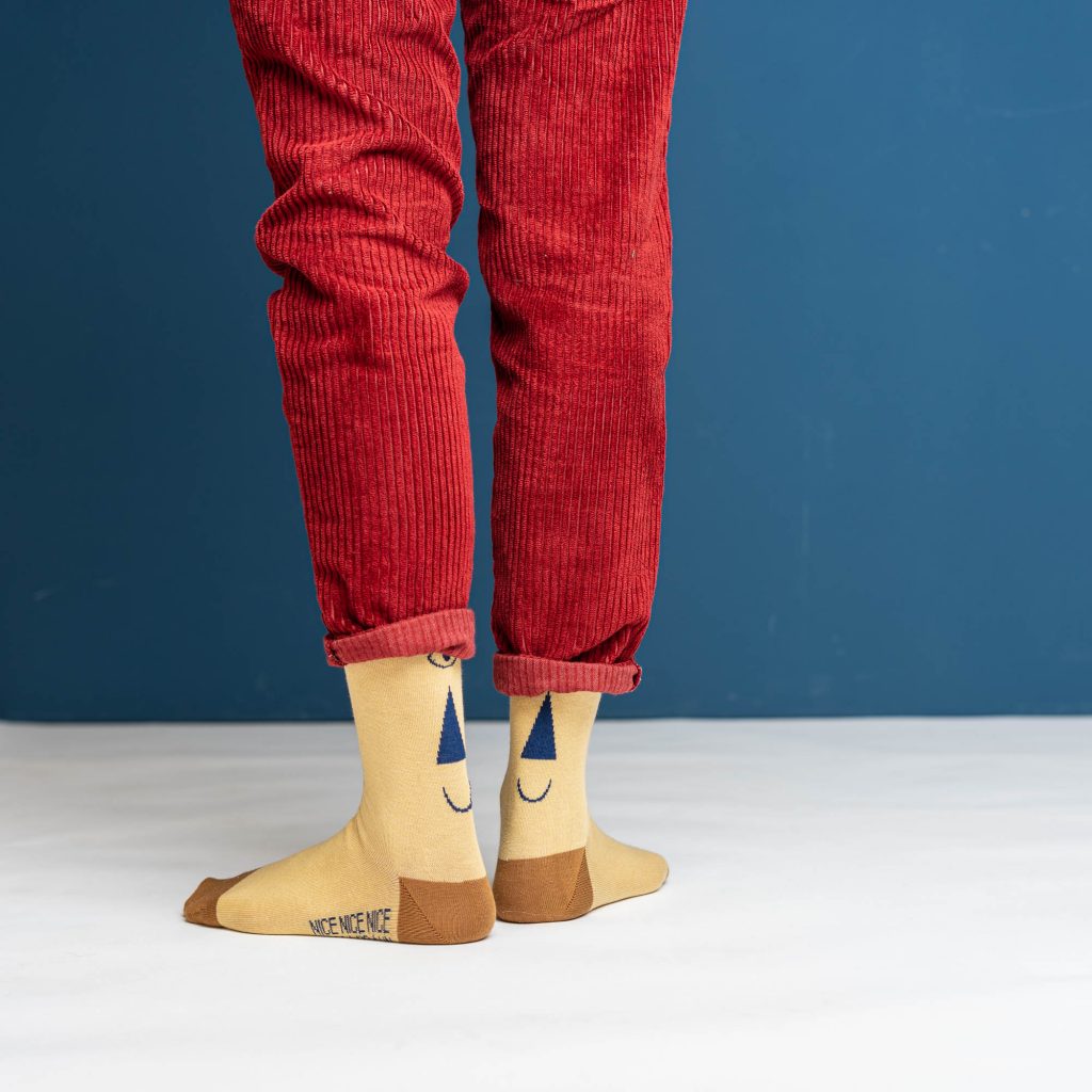 friendly socks | back face | beige