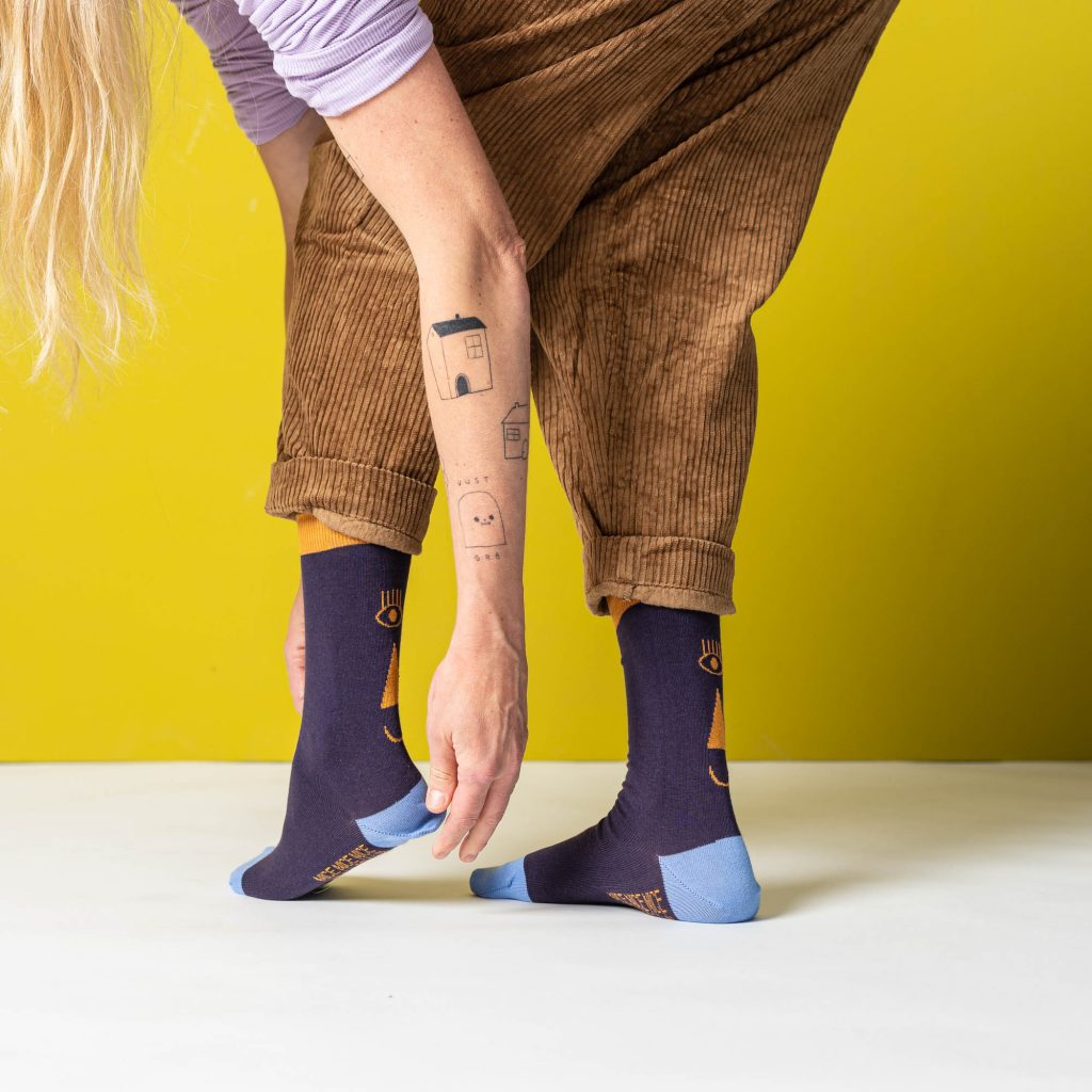 friendly socks | back face | purple