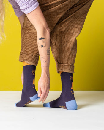 friendly socks | back face | purple