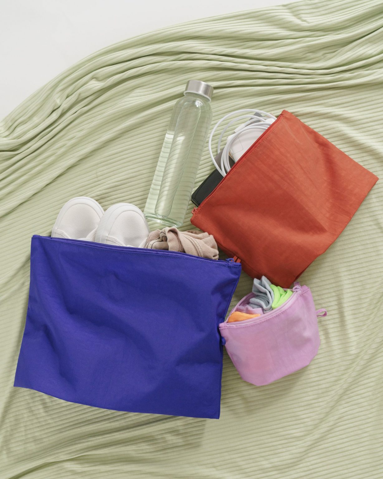 Baggu Go Pouch Set - Blau Rost Rosa