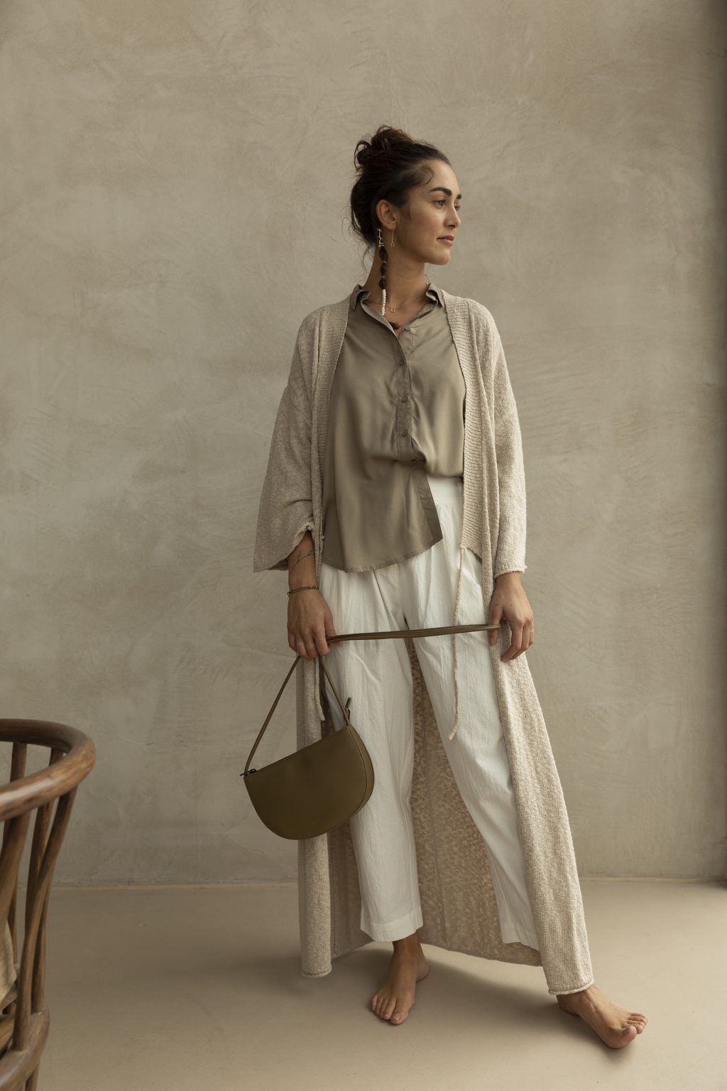 Monk&Anna Farou half moon bag olive