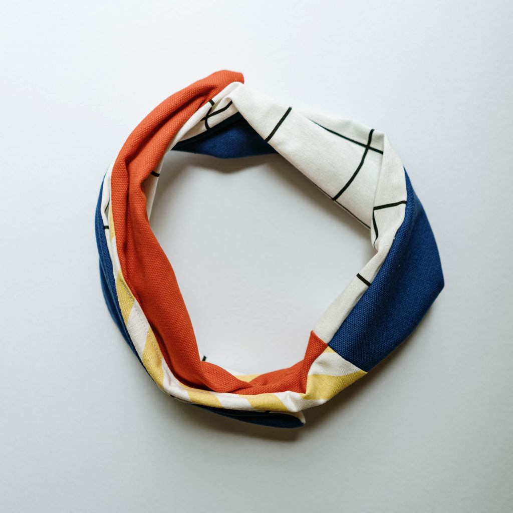 Haarband grid - red blue yellow