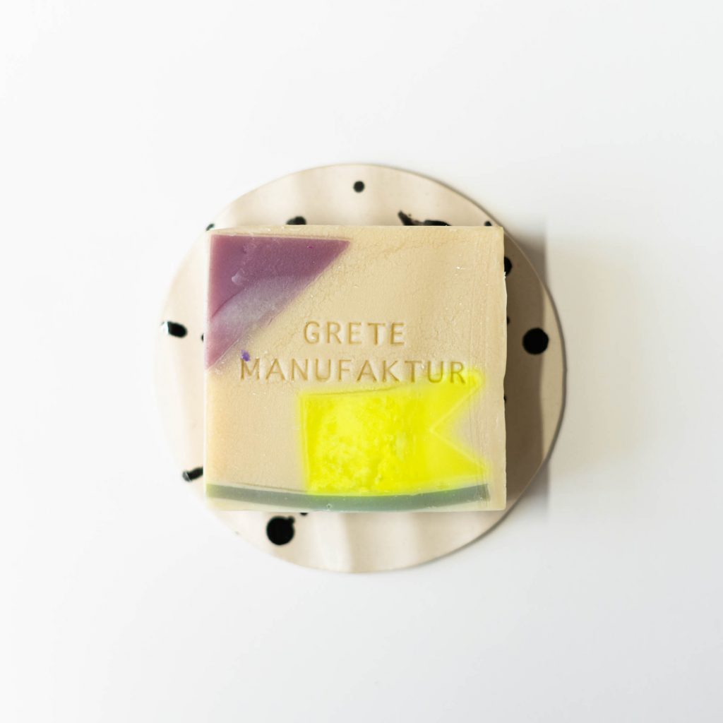 Grete Manufaktur - SEIFE CONSTANZE - LAVENDEL & THYMIAN - Pink Gelb Grau