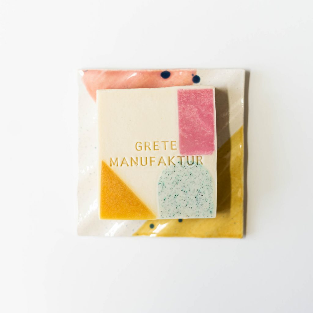Seifenschale wave square | yellow dot