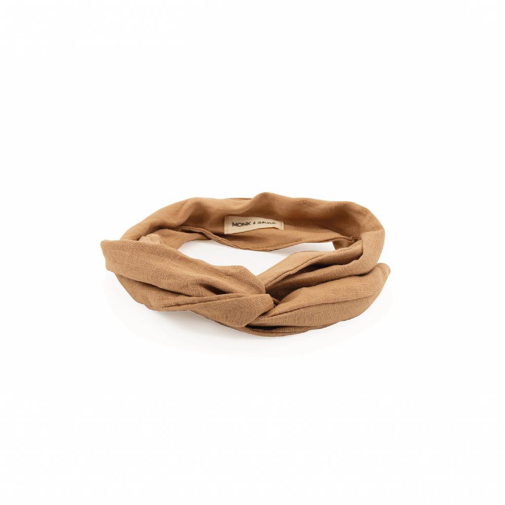 Monk & Anna Leinen Headband cashew