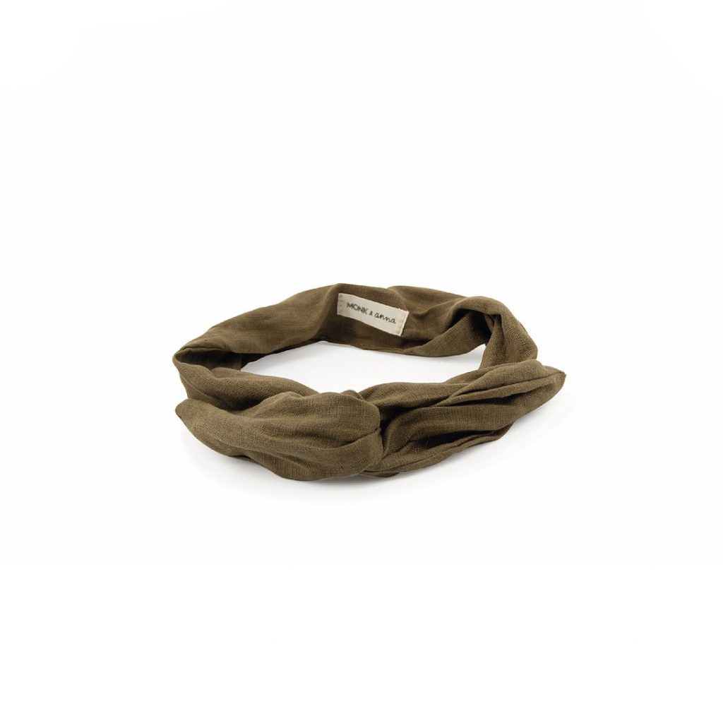 Monk & Anna Leinen Headband olive