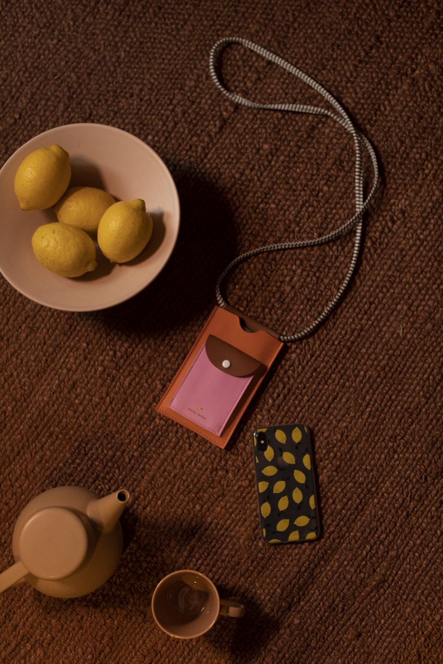 1801798 – Sticky Lemon – phonecase – carrot orange + syrup brown + bubbly pink