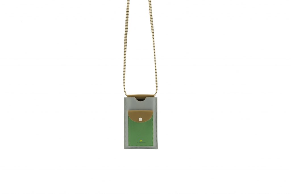 Sticky Lemon Phone pouch - XL - steel blue + brassy green + apple green