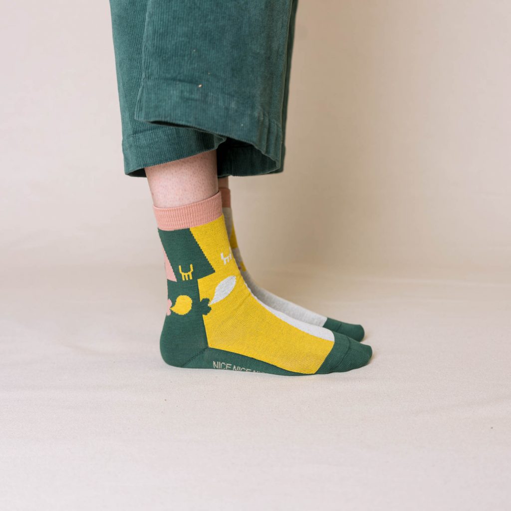 nice socks ARTIST edition - Knallbraun grün