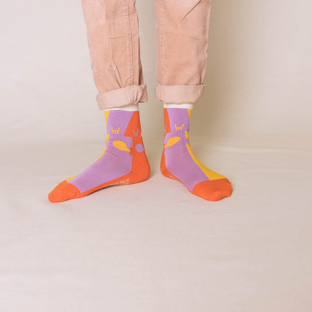 nice socks ARTIST edition - Knallbraun rosa