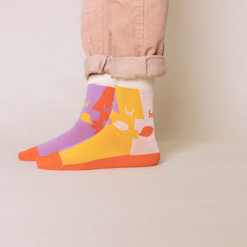 nice socks ARTIST edition - Knallbraun rosa
