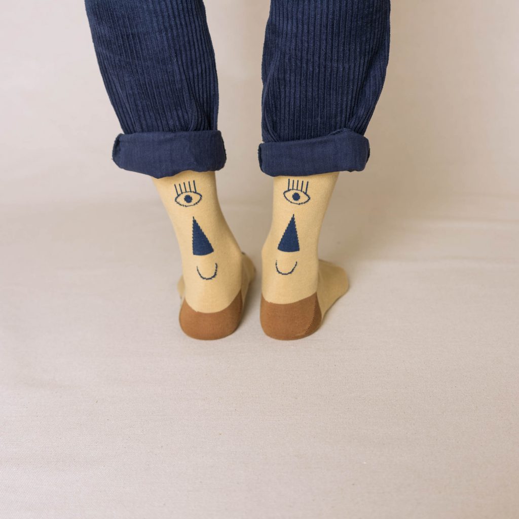 friendly socks | back face | beige