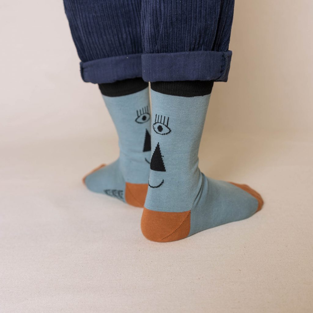 friendly socks | back face | steel