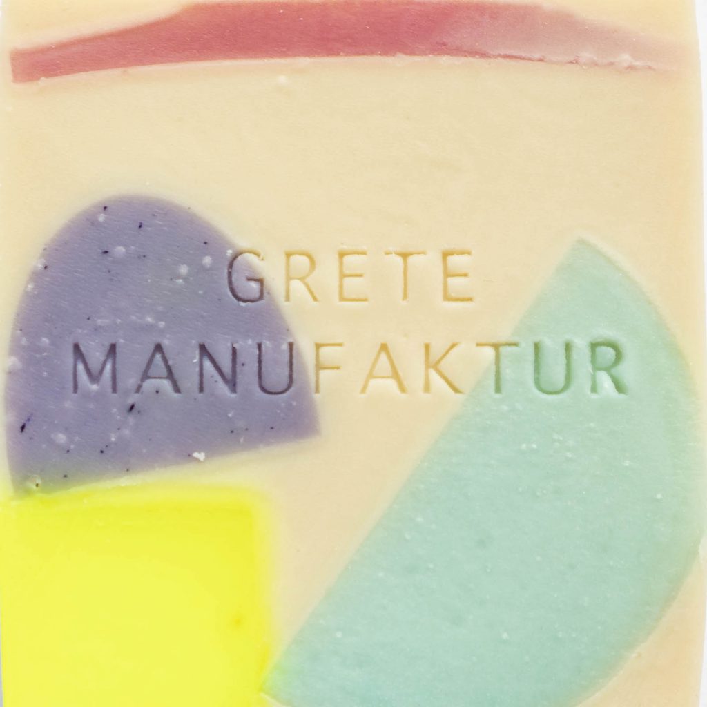 Grete Manufaktur - SEIFE CONSTANZE - LAVENDEL & THYMIAN - Flieder Gelb Blau Orange
