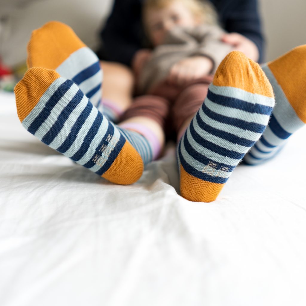 Baby-Kindersocken block stripes petrol