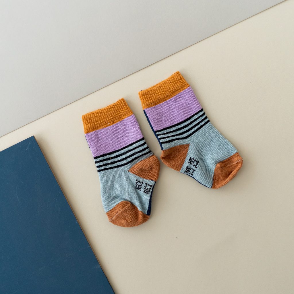 Baby-Kindersocken halb/halb petrol
