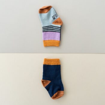 Baby-Kindersocken halb/halb petrol
