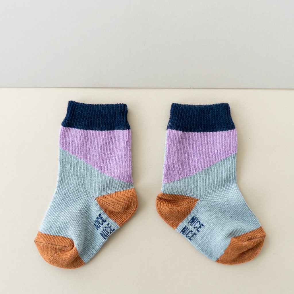 Baby-Kindersocken diagonal petrol