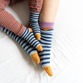 Baby-Kindersocken block stripes petrol