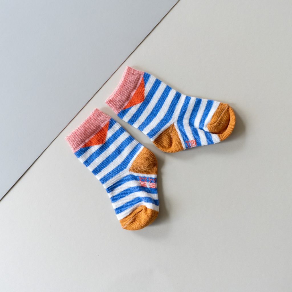 Baby-Kindersocken block stripes lilac
