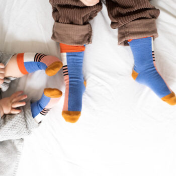 Baby-Kindersocken halb/halb lilac