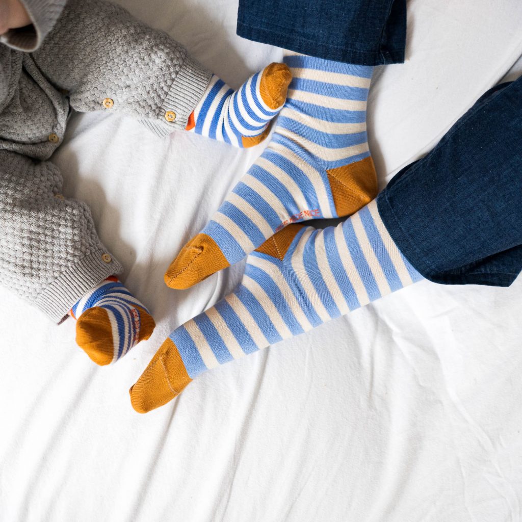 Baby-Kindersocken block stripes lilac