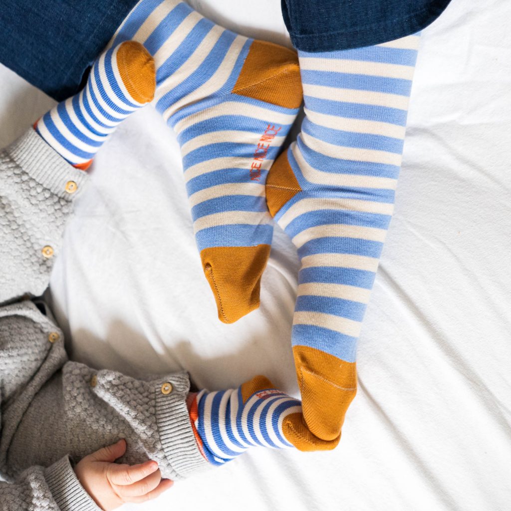 Baby-Kindersocken block stripes lilac