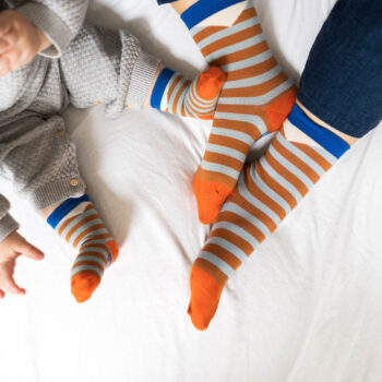 Baby-Kindersocken block stripes rust