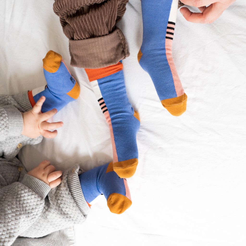 Baby-Kindersocken halb/halb lilac