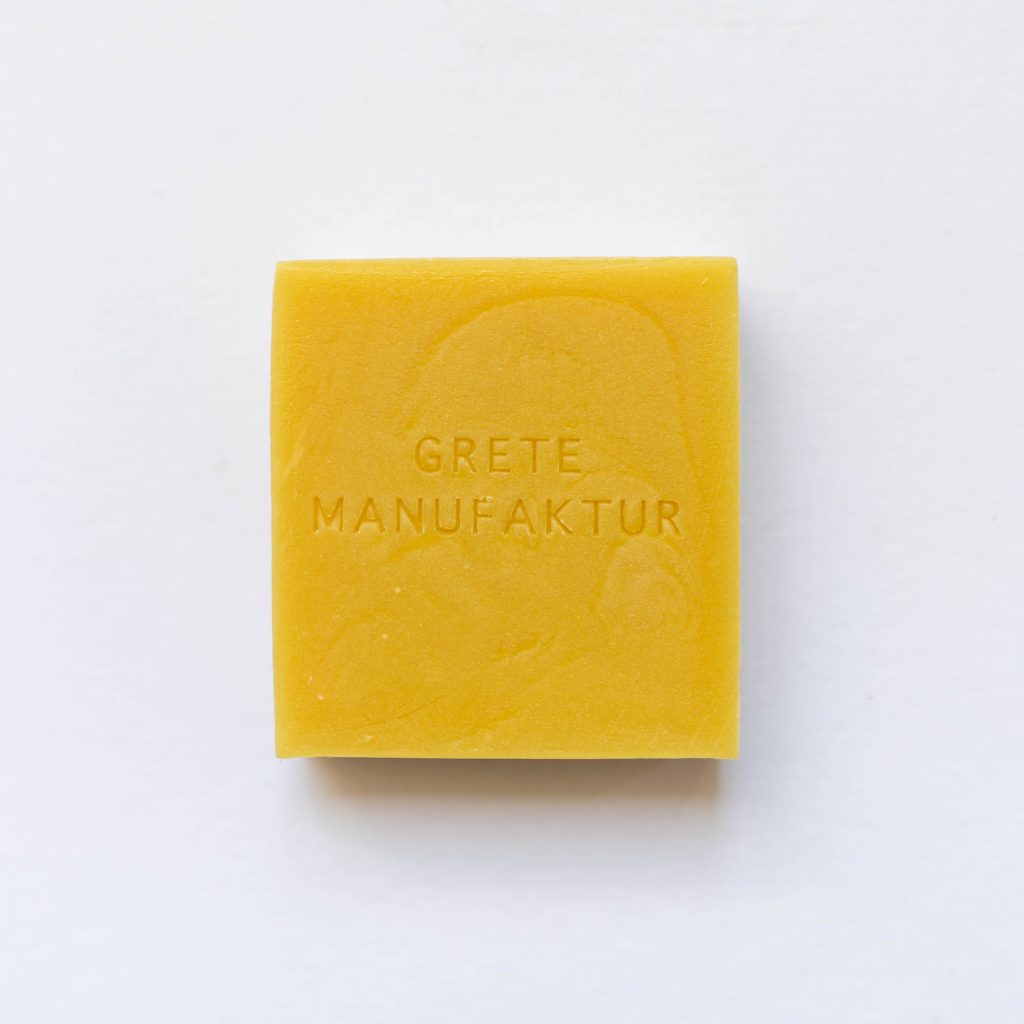 Grete Manufaktur - SEIFE INGA - GERANIUM & LEMONGRASS | Reichhaltige Pflegeseife | Gelb