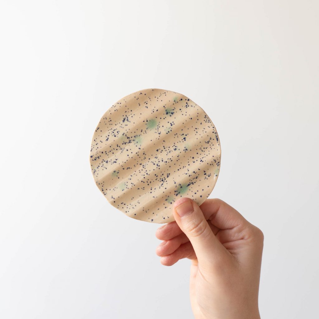 Seifenschale wave round | confetti rose mint