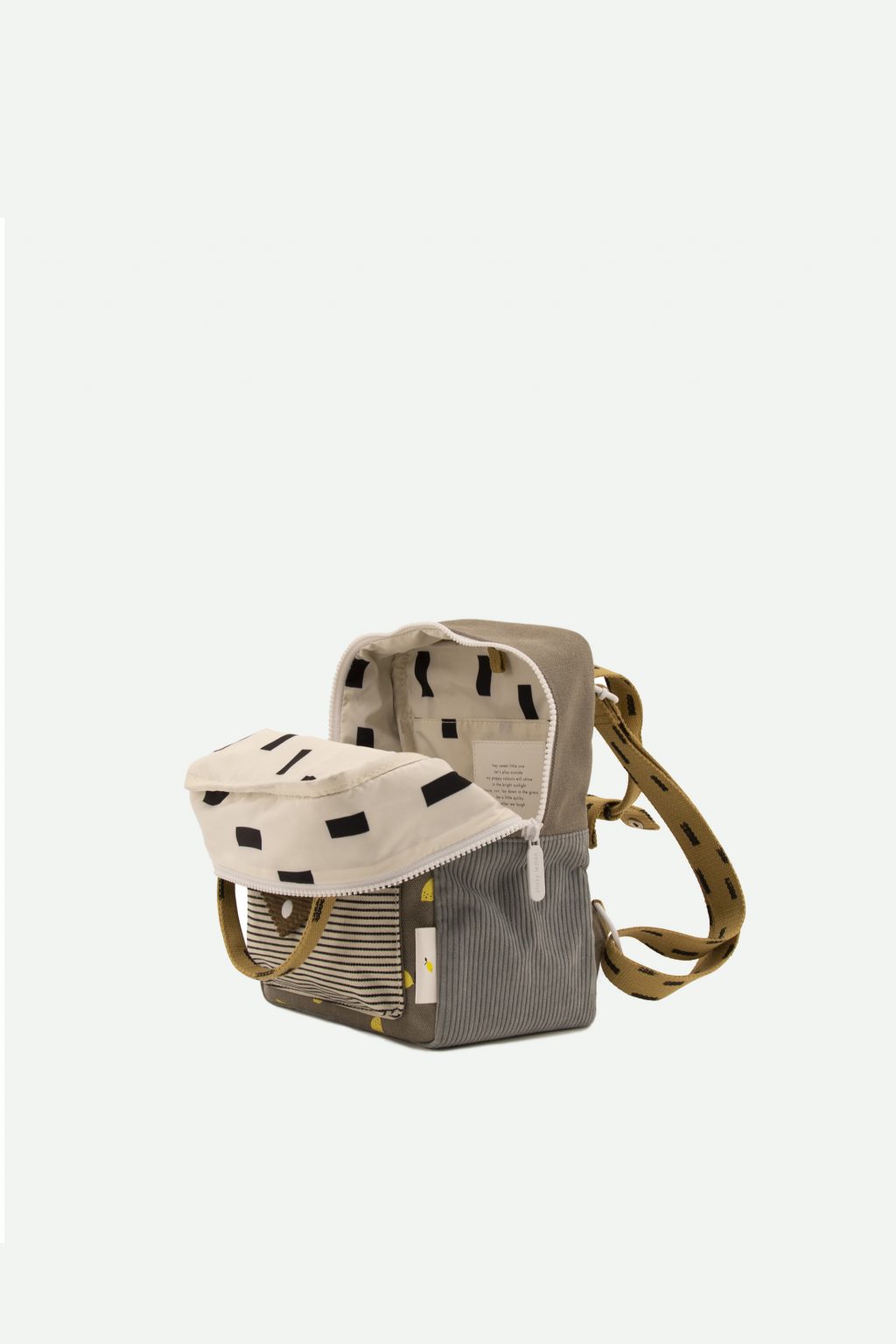Sticky Lemon backpack small | lemons - pigeon blue + woody green