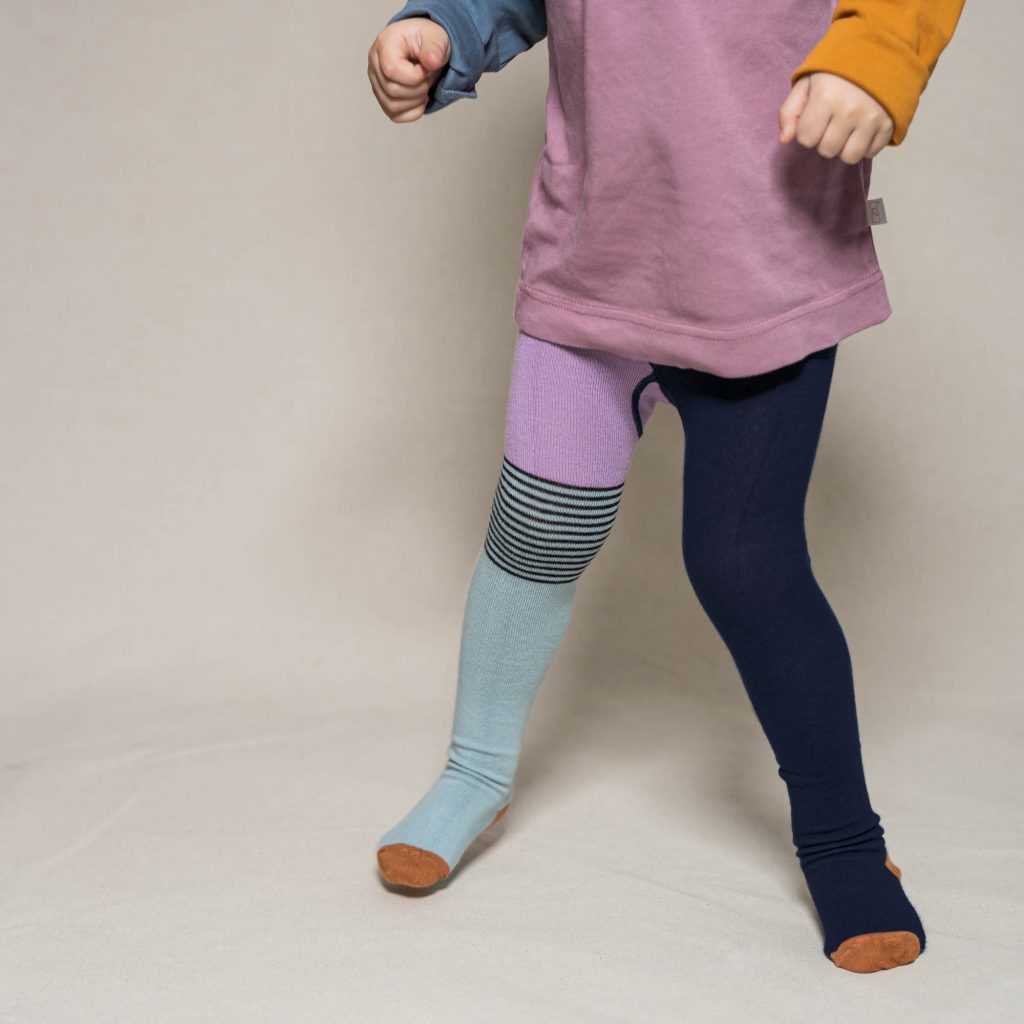 Baby- und Kinder Strumpfhose halb/halb petrol