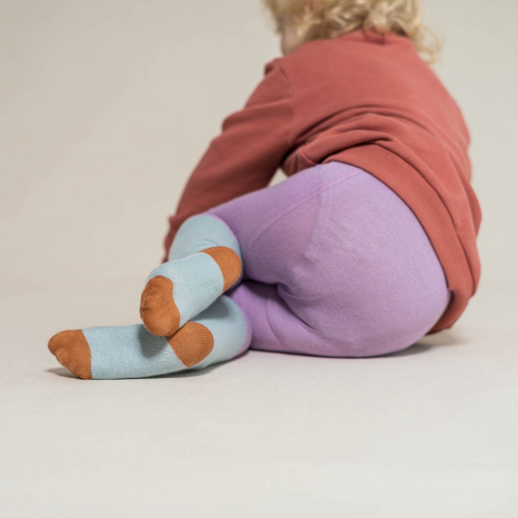 Baby- und Kinder Strumpfhose diagonal petrol
