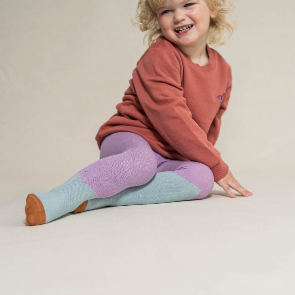 Baby- und Kinder Strumpfhose diagonal petrol