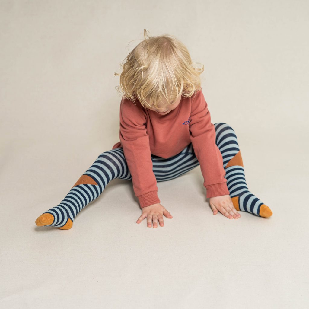 Baby- und Kinder Strumpfhose block stripes petrol