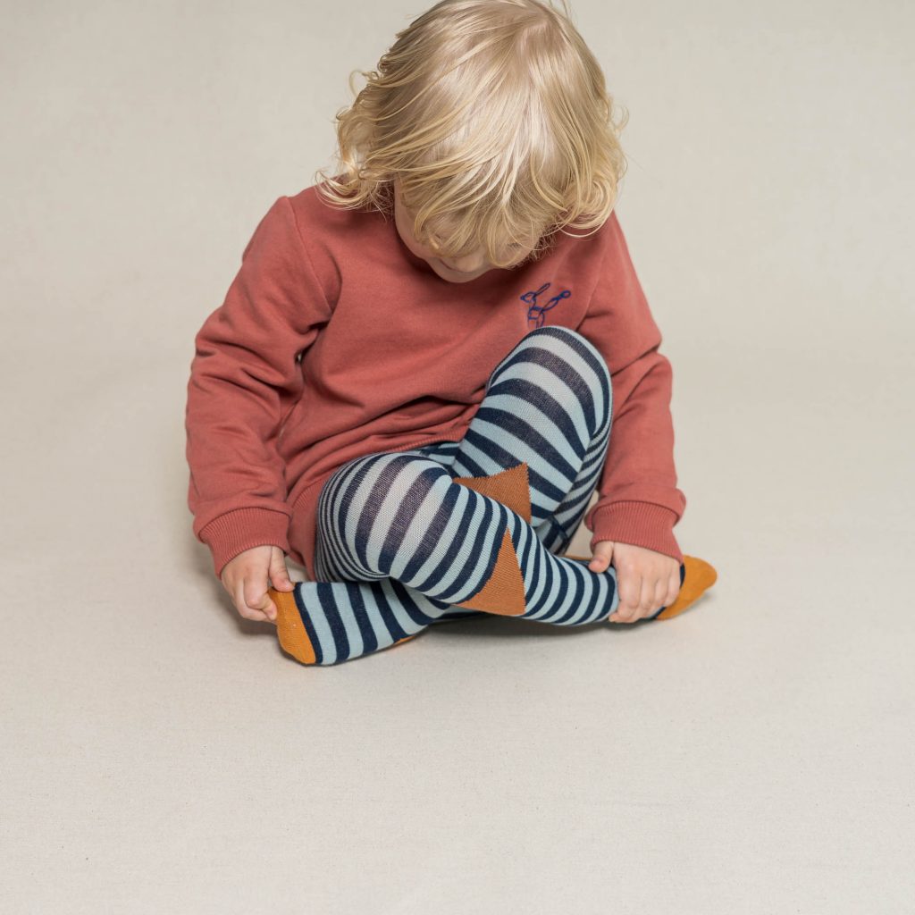 Baby- und Kinder Strumpfhose block stripes petrol