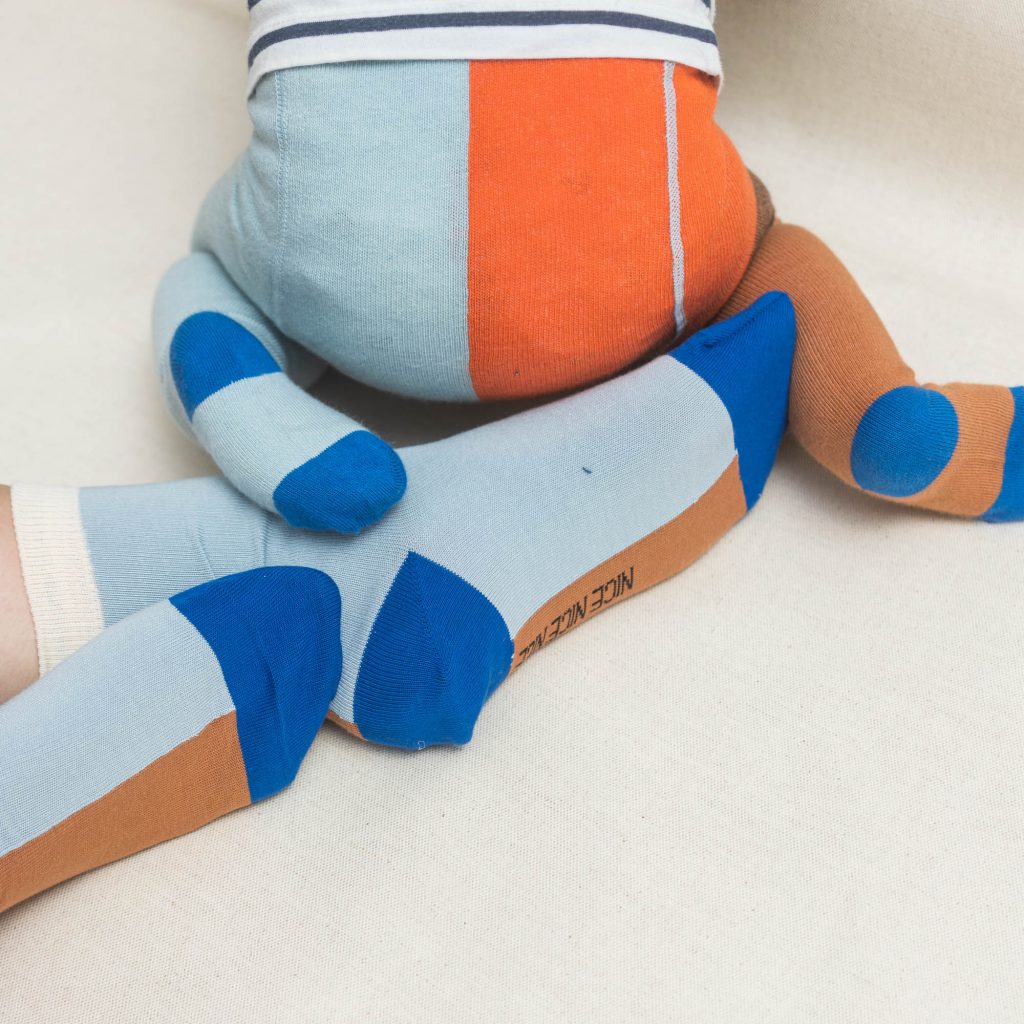 Baby- und Kinder Strumpfhose halb/halb rust