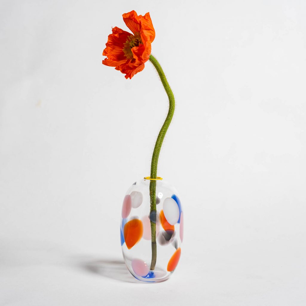 Pia Hoff - Vase Confetti S blau rot