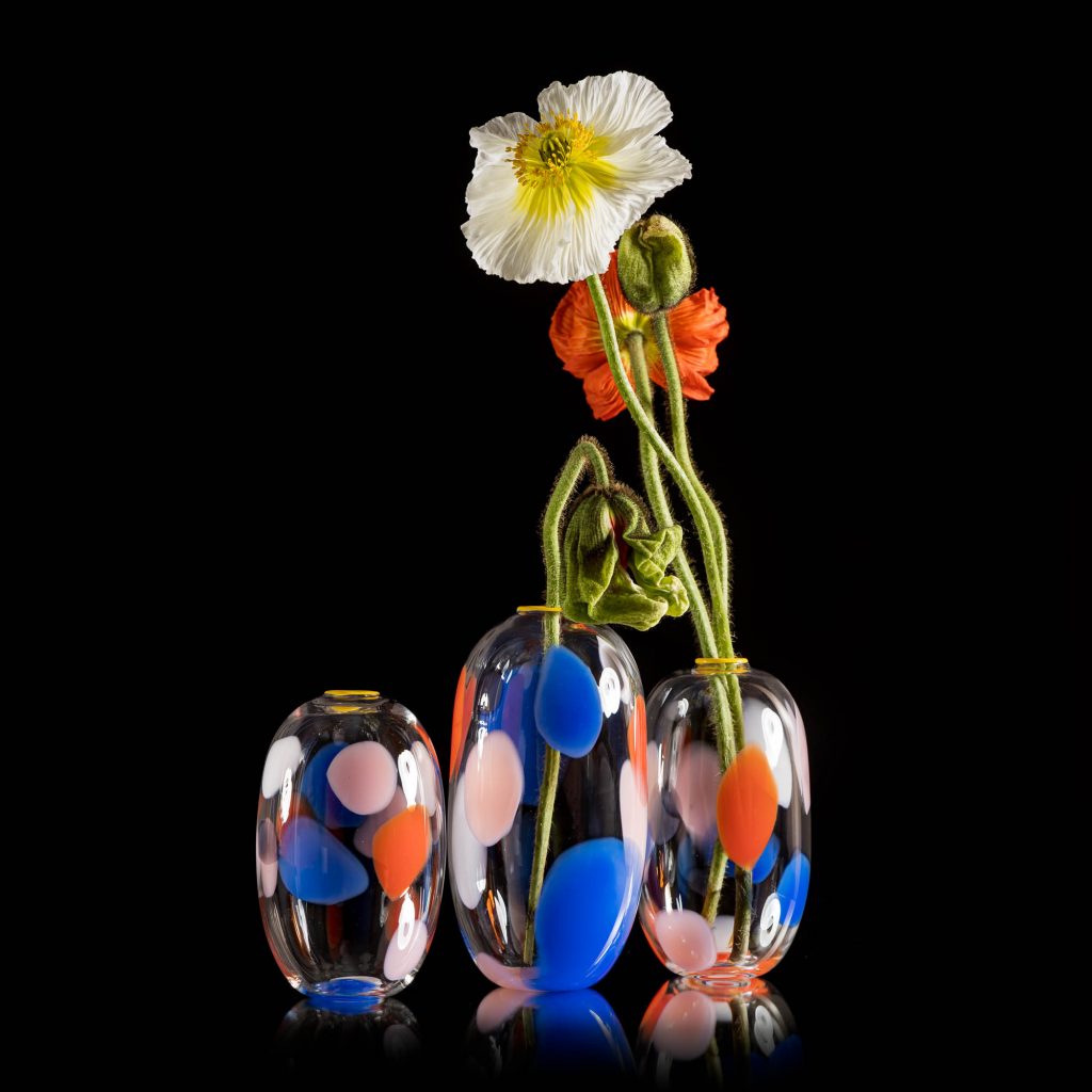 Pia Hoff - Vase Confetti S blau rot