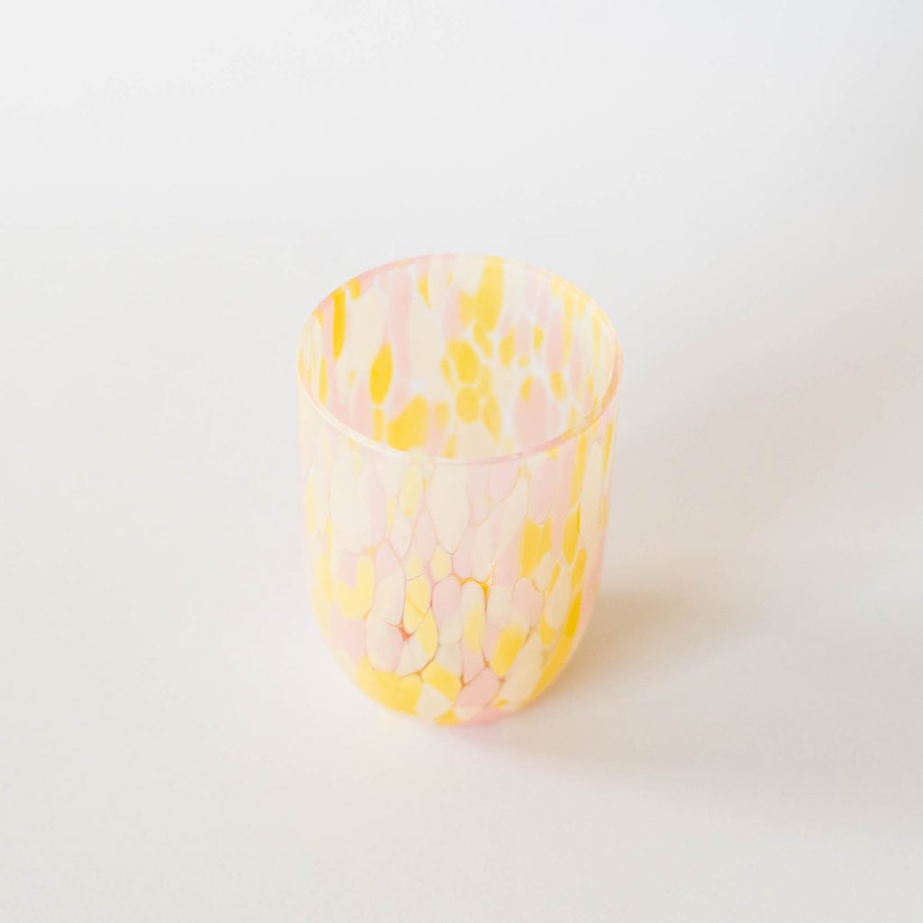 Konfetti Glas gelb pastel
