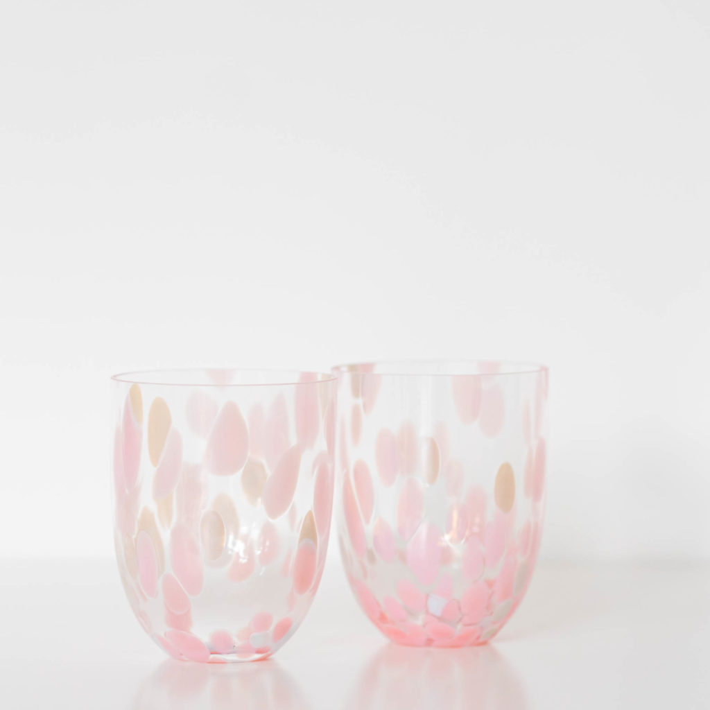 Konfetti Glas rosa blush