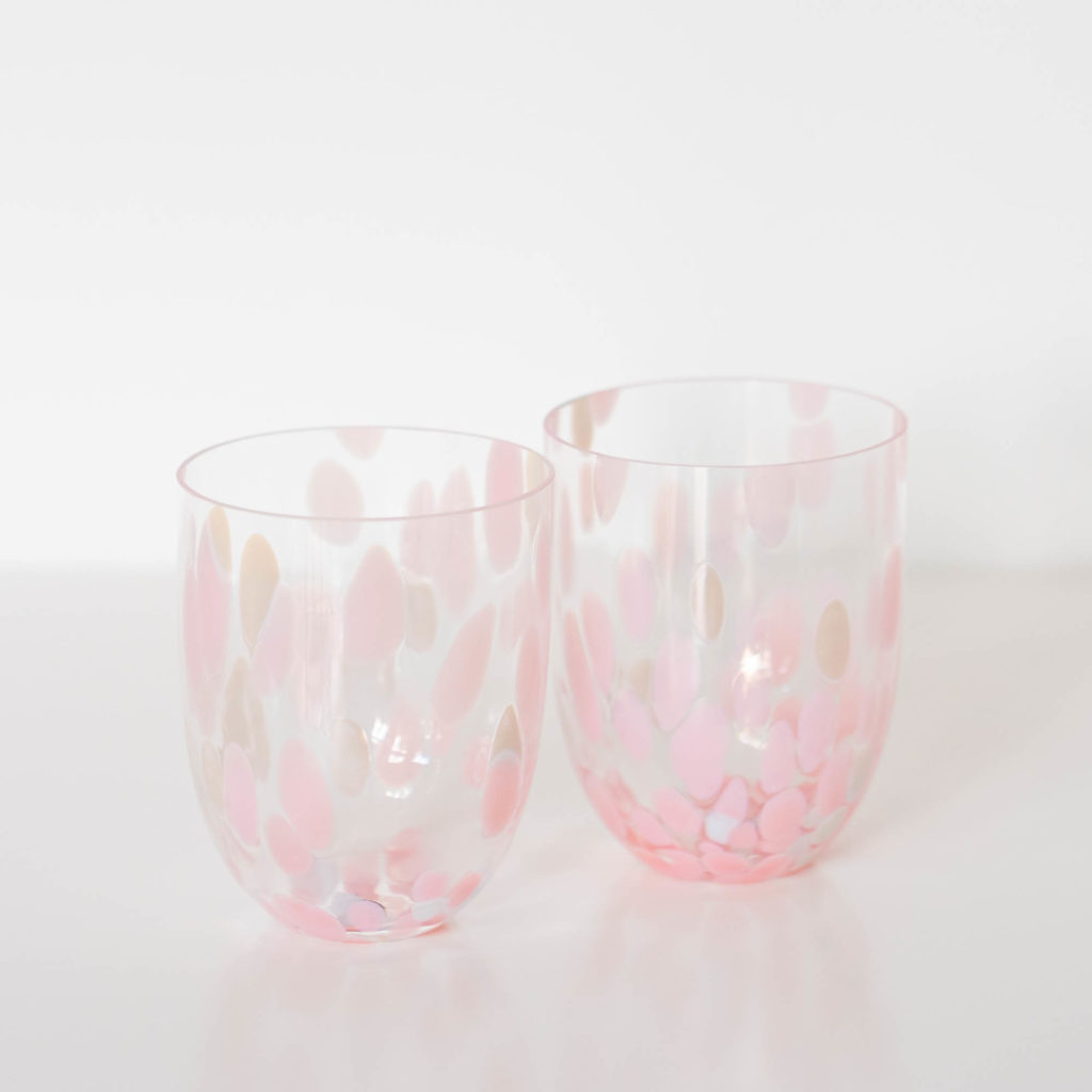 Konfetti Glas rosa blush