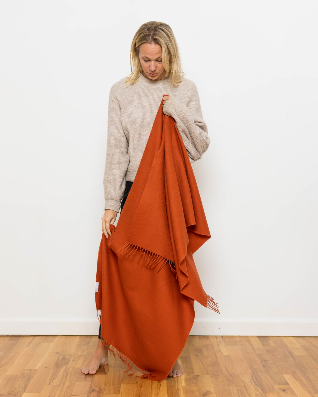 nice merino schal - brick red